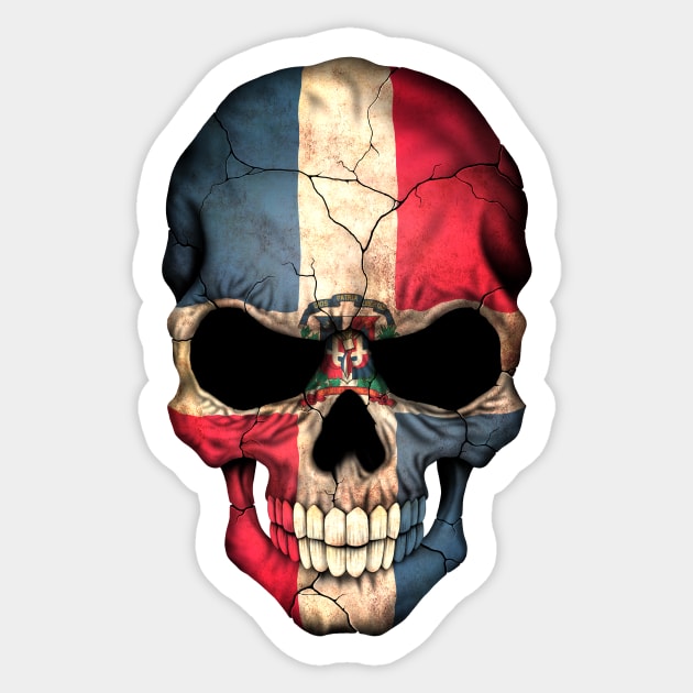 Dominican Flag Skull Sticker by jeffbartels